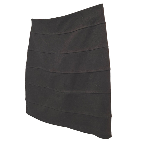 Twenty One Layered Straight Pencil Skirt Stretchy Black Women's Large - Picture 2 of 6